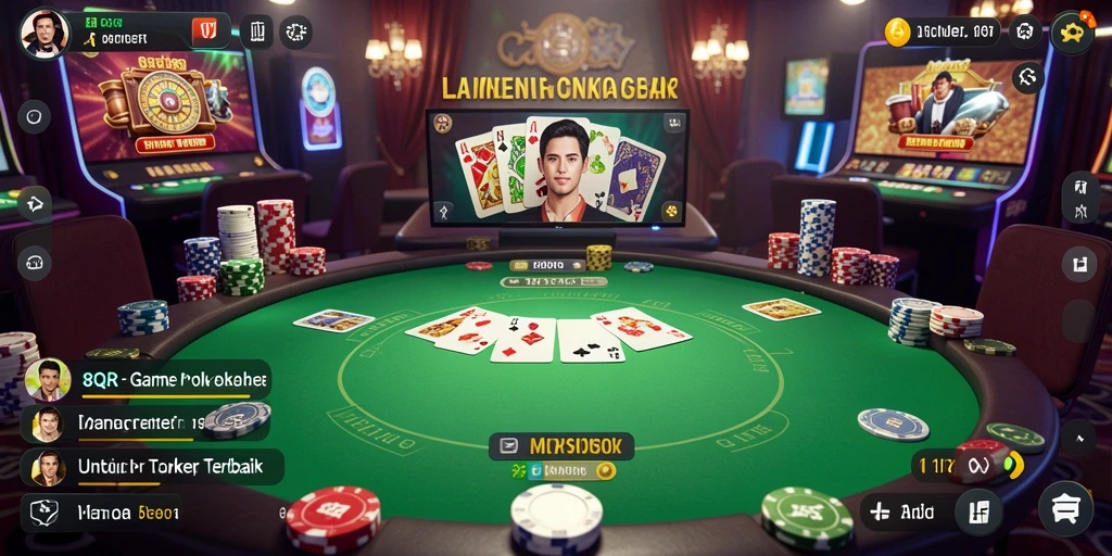 Tampilan gameplay Poker yang menegangkan di 8QR.