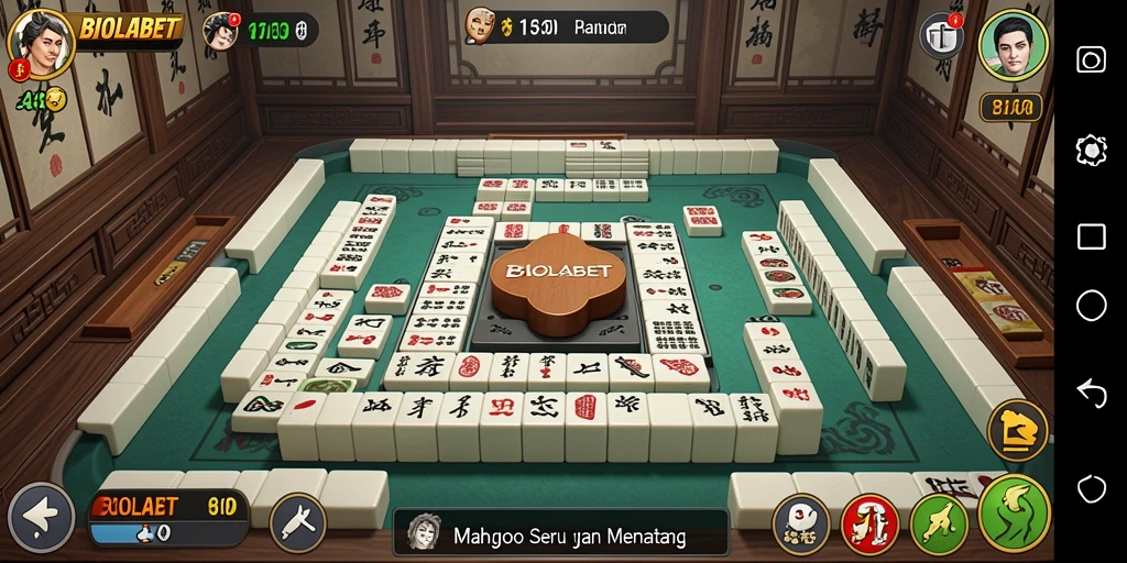 Tampilan gameplay Mahjong yang mendebarkan di BIOLABET.