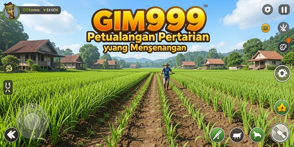 Gameplay seru GIM999 dengan bertani dan berkebun.