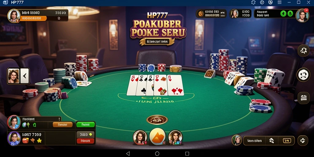 Tampilan gameplay Poker yang menegangkan dan menarik di HP777.