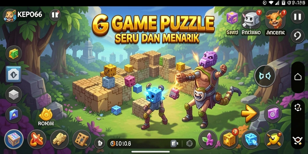 Tangkapan layar KEPO66 menampilkan gameplay Puzzle yang menegangkan dan penuh warna.