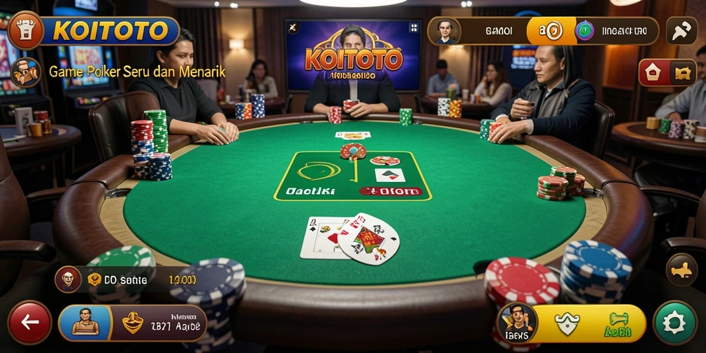 Tampilan menarik dari gameplay Poker di KOITOTO.