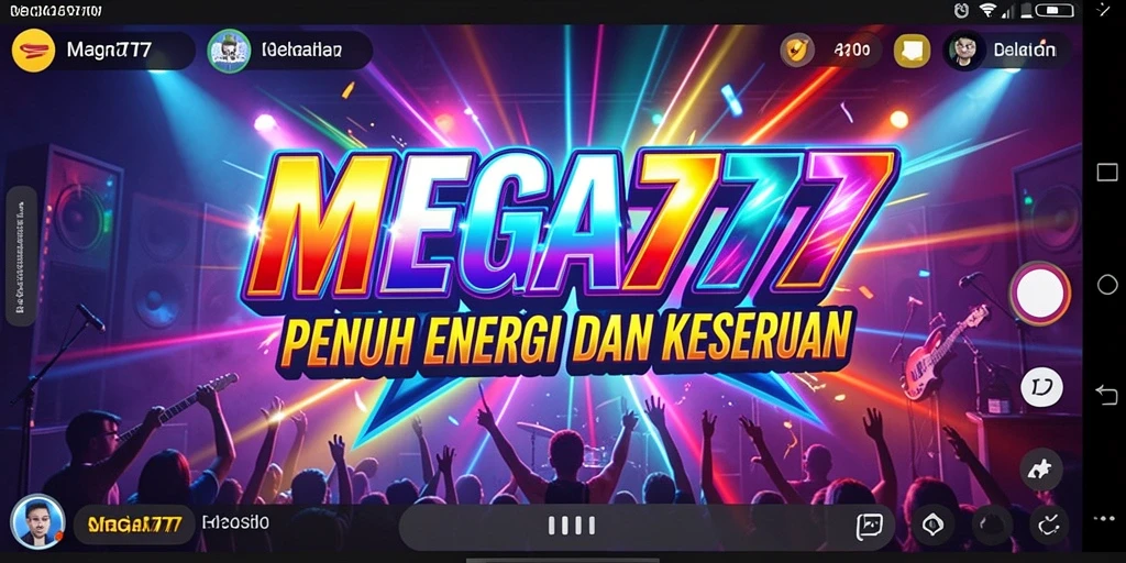 Tangkapan layar utama MEGA777 menunjukkan gameplay musik yang mendebarkan.