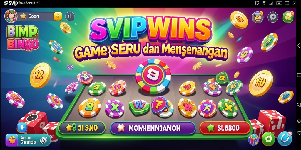Tampilan gameplay Bingo yang colorful dan seru di SVIPWINS.